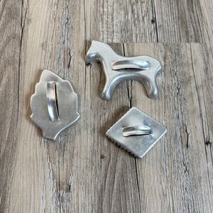 Silver Animal and Leaf Cookie Cutters